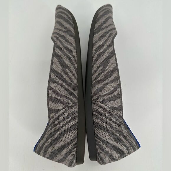 Rothy's Flat Shoes Womens Size 9.5 Gray Blue Zebra Print Pointed Toe Slip On - Picture 5 of 8
